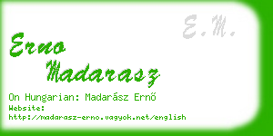 erno madarasz business card